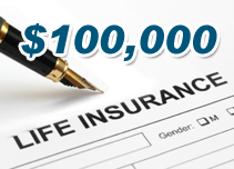 $100,000 life insurance