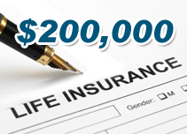 $200,000 life insurance