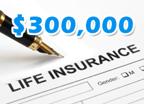 $300,000 life insurance