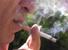 Smoker smoking a cigarette